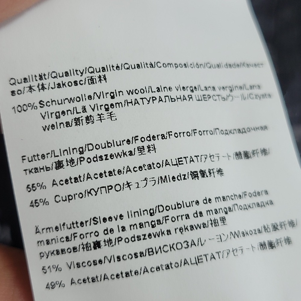 Men's Hugo Boss Sport Coat Blazer Two Button Charcoal Gray Checked Reda Size 44R - Picture 16 of 16